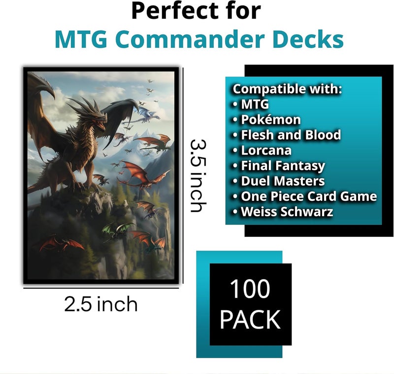 Digital Sorcery Studio Unstoppable Relentless Dragon Game Card Sleeves 102 Pack – Compatible with MTG and Other TCGs Ur-Dragon Commander Decks - Premium Standard Card Sleeves for Magic The Gathering - Image 4